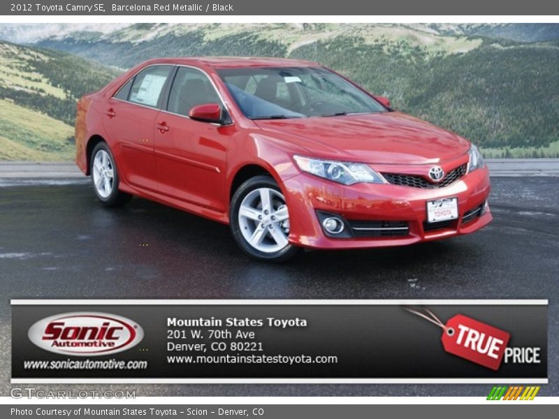 Barcelona Red Metallic / Black 2012 Toyota Camry SE