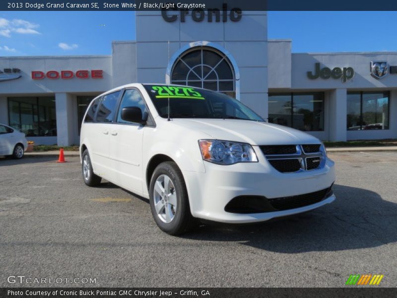 Stone White / Black/Light Graystone 2013 Dodge Grand Caravan SE