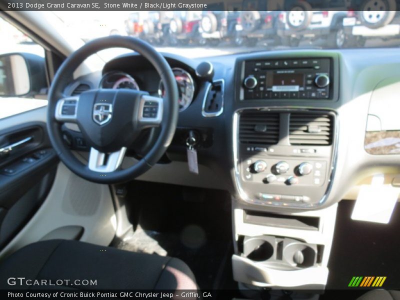 Stone White / Black/Light Graystone 2013 Dodge Grand Caravan SE