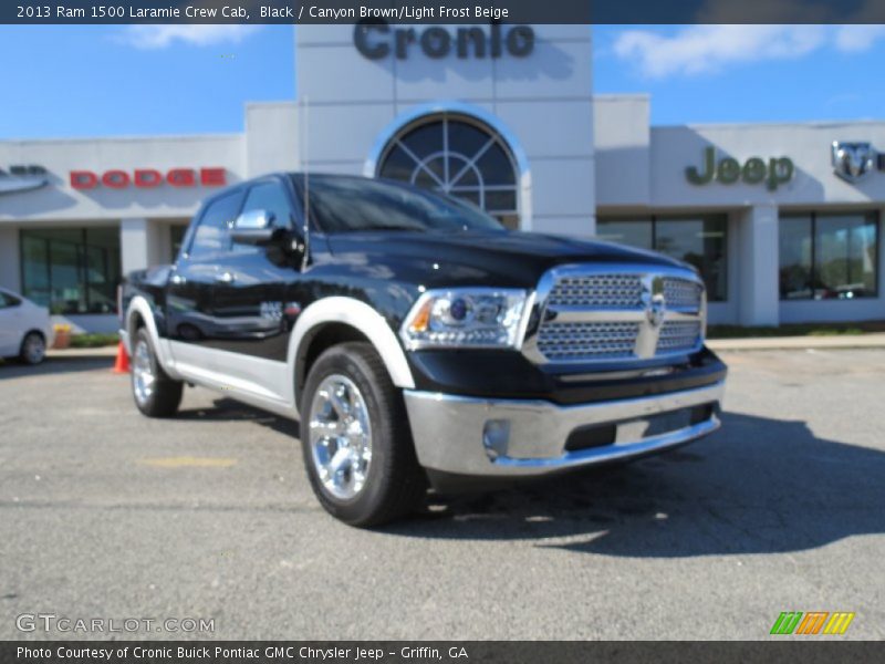 Black / Canyon Brown/Light Frost Beige 2013 Ram 1500 Laramie Crew Cab