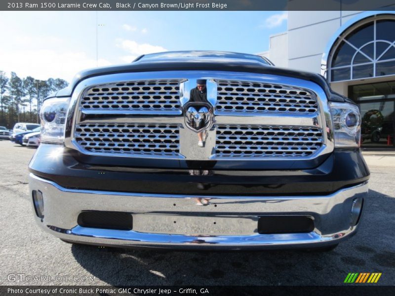 Black / Canyon Brown/Light Frost Beige 2013 Ram 1500 Laramie Crew Cab