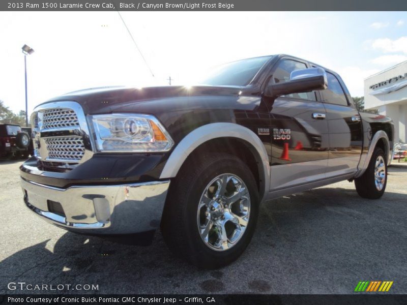 Black / Canyon Brown/Light Frost Beige 2013 Ram 1500 Laramie Crew Cab