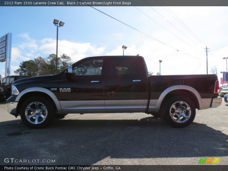 Black / Canyon Brown/Light Frost Beige 2013 Ram 1500 Laramie Crew Cab