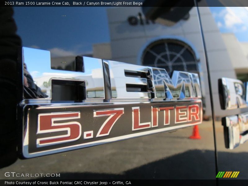 Black / Canyon Brown/Light Frost Beige 2013 Ram 1500 Laramie Crew Cab