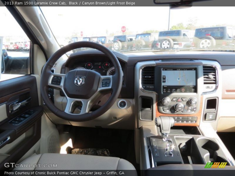 Black / Canyon Brown/Light Frost Beige 2013 Ram 1500 Laramie Crew Cab