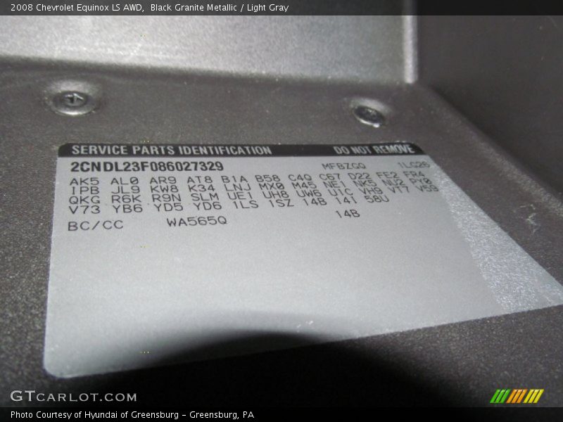 Black Granite Metallic / Light Gray 2008 Chevrolet Equinox LS AWD