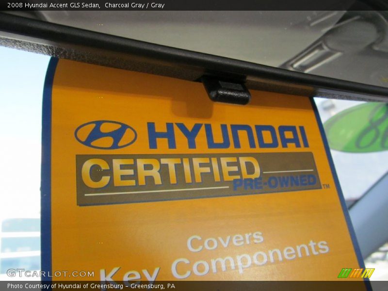Charcoal Gray / Gray 2008 Hyundai Accent GLS Sedan