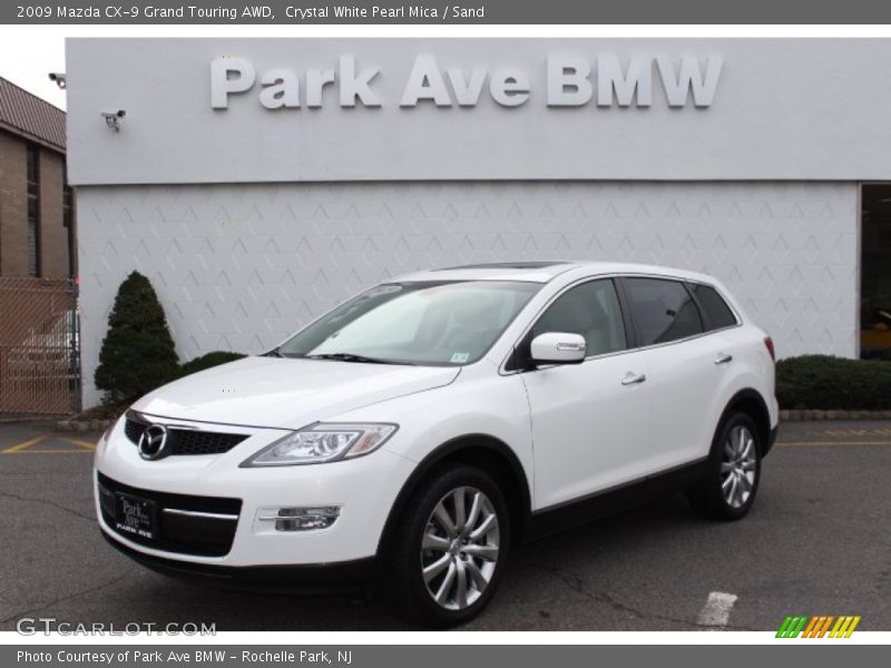 Crystal White Pearl Mica / Sand 2009 Mazda CX-9 Grand Touring AWD