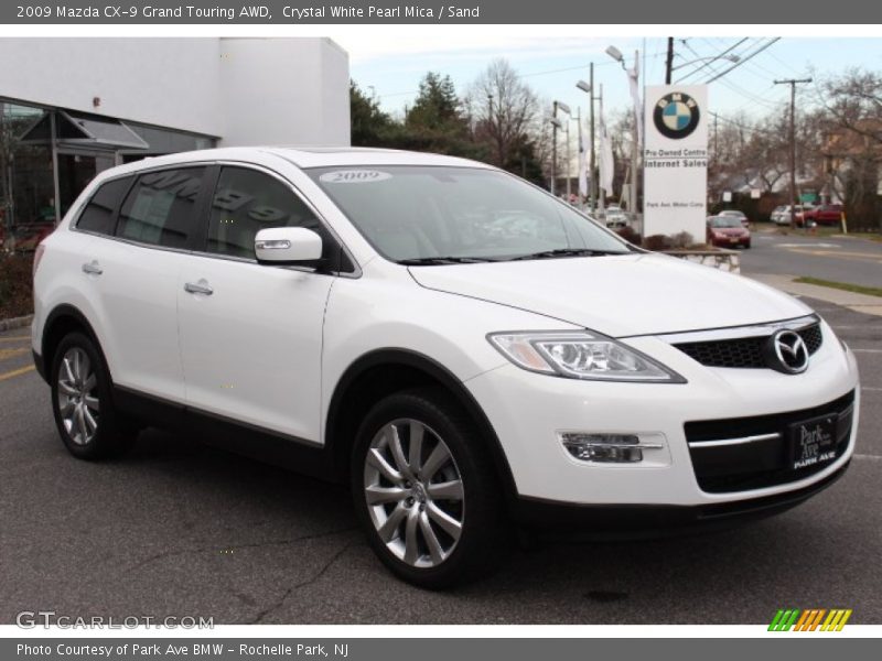Crystal White Pearl Mica / Sand 2009 Mazda CX-9 Grand Touring AWD