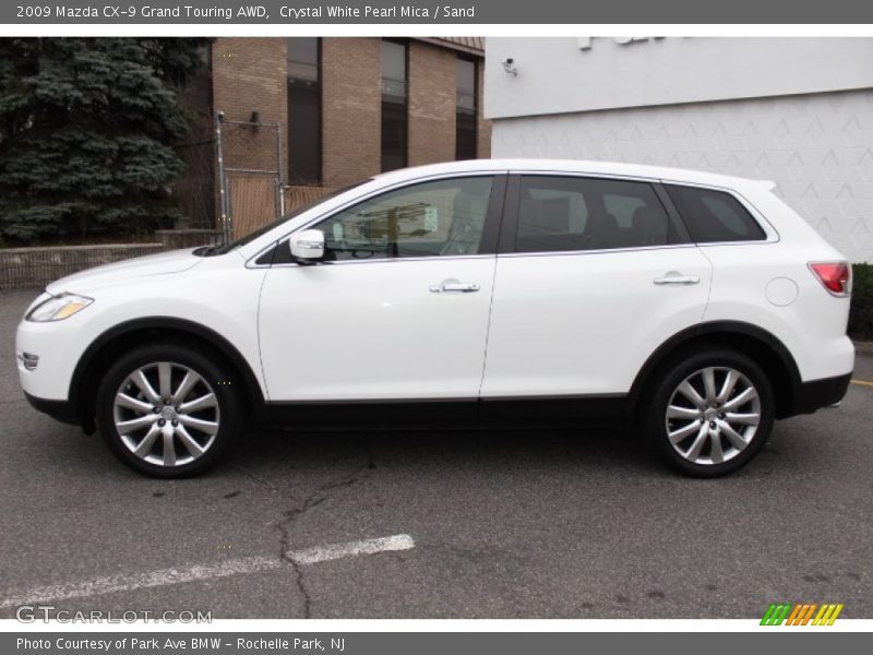 Crystal White Pearl Mica / Sand 2009 Mazda CX-9 Grand Touring AWD