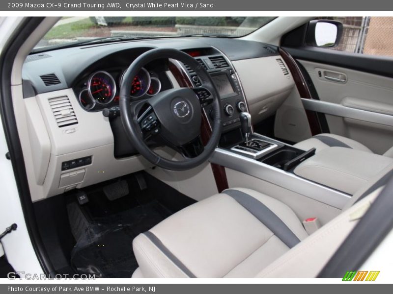 Crystal White Pearl Mica / Sand 2009 Mazda CX-9 Grand Touring AWD