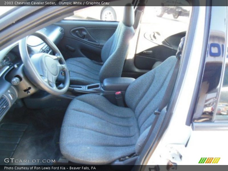 Olympic White / Graphite Gray 2003 Chevrolet Cavalier Sedan