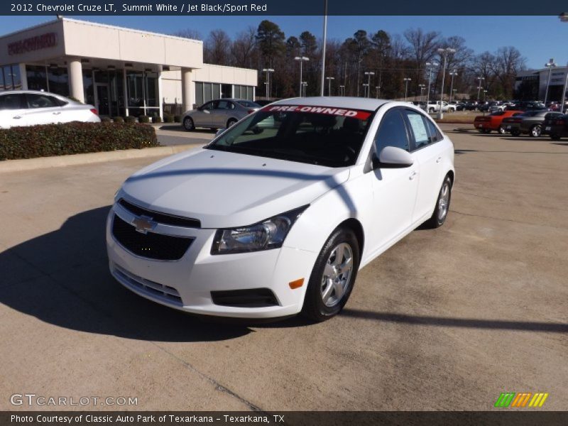Summit White / Jet Black/Sport Red 2012 Chevrolet Cruze LT