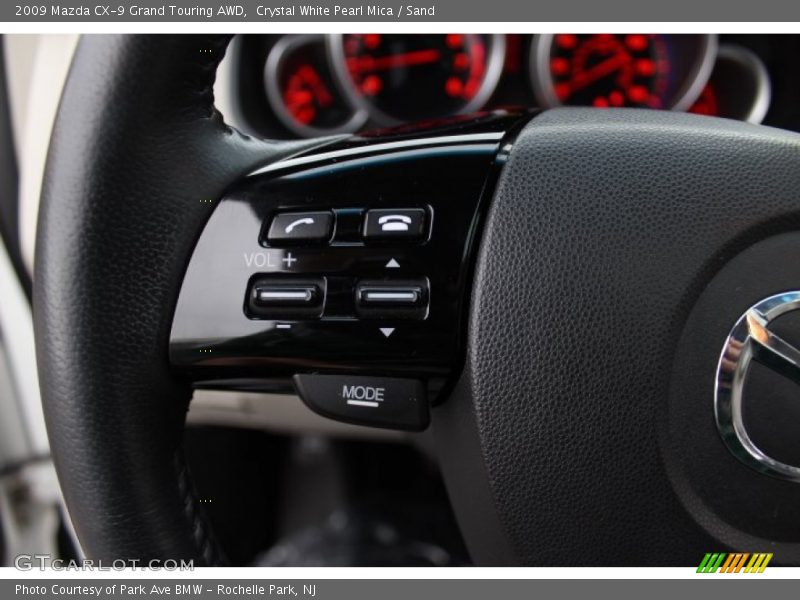 Crystal White Pearl Mica / Sand 2009 Mazda CX-9 Grand Touring AWD