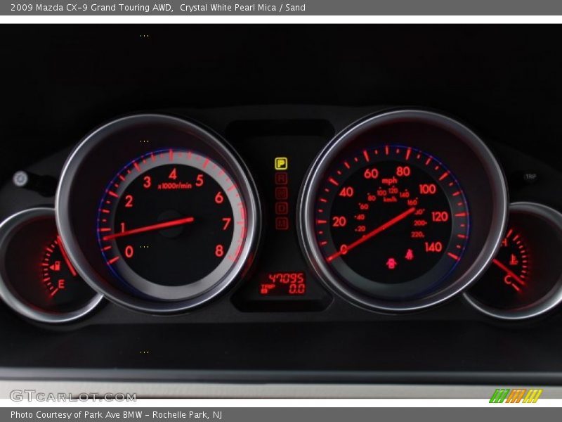 Crystal White Pearl Mica / Sand 2009 Mazda CX-9 Grand Touring AWD