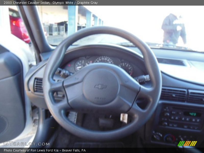 Olympic White / Graphite Gray 2003 Chevrolet Cavalier Sedan