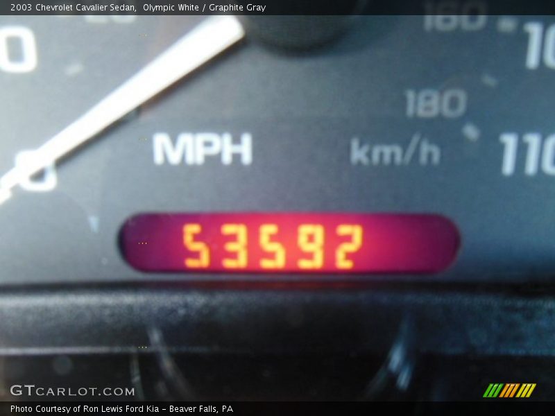 Olympic White / Graphite Gray 2003 Chevrolet Cavalier Sedan