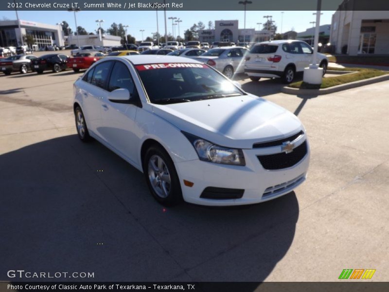 Summit White / Jet Black/Sport Red 2012 Chevrolet Cruze LT