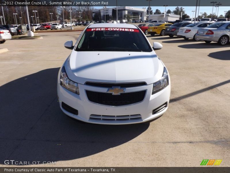 Summit White / Jet Black/Sport Red 2012 Chevrolet Cruze LT