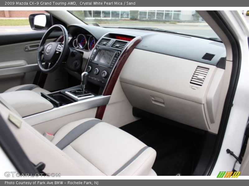 Crystal White Pearl Mica / Sand 2009 Mazda CX-9 Grand Touring AWD