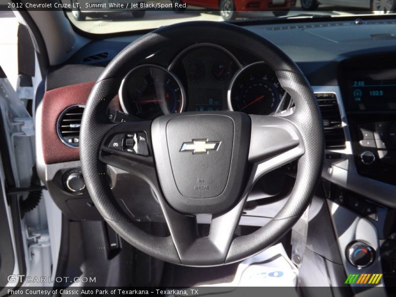 Summit White / Jet Black/Sport Red 2012 Chevrolet Cruze LT