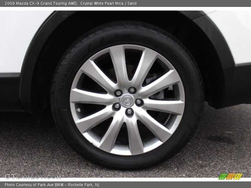 Crystal White Pearl Mica / Sand 2009 Mazda CX-9 Grand Touring AWD