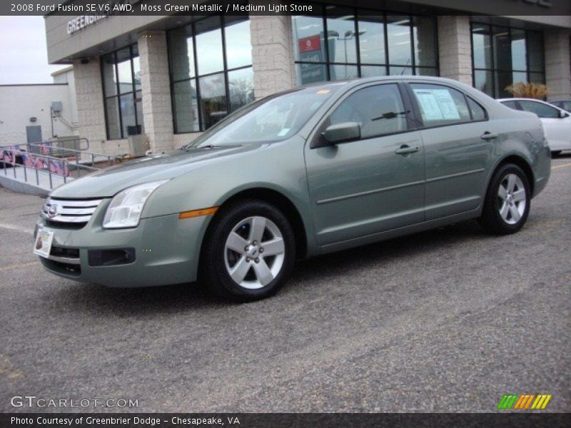 Moss Green Metallic / Medium Light Stone 2008 Ford Fusion SE V6 AWD