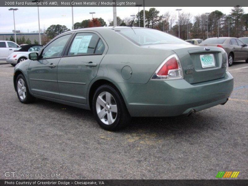 Moss Green Metallic / Medium Light Stone 2008 Ford Fusion SE V6 AWD