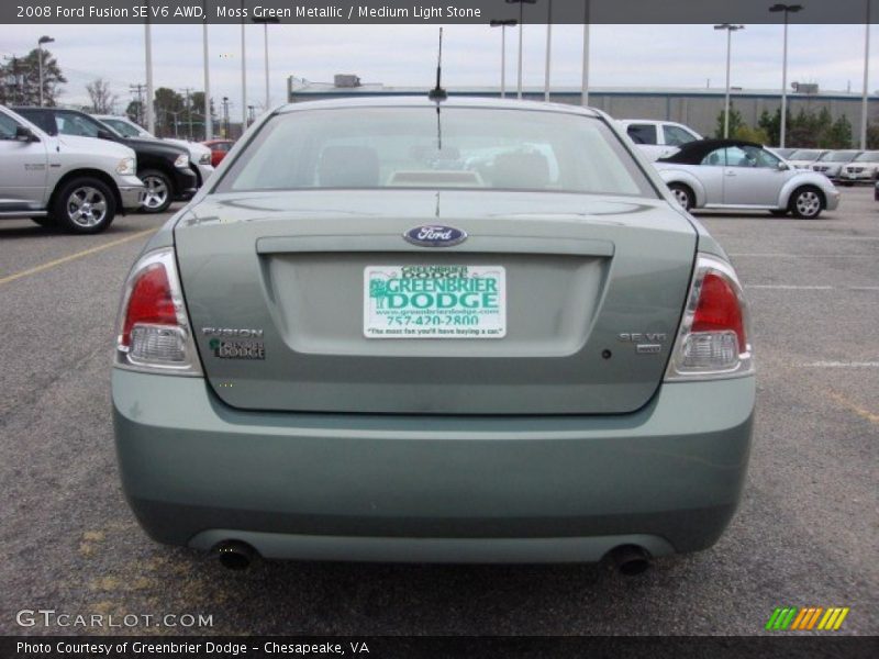 Moss Green Metallic / Medium Light Stone 2008 Ford Fusion SE V6 AWD