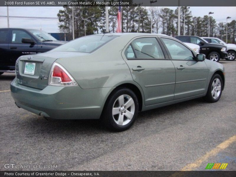 Moss Green Metallic / Medium Light Stone 2008 Ford Fusion SE V6 AWD