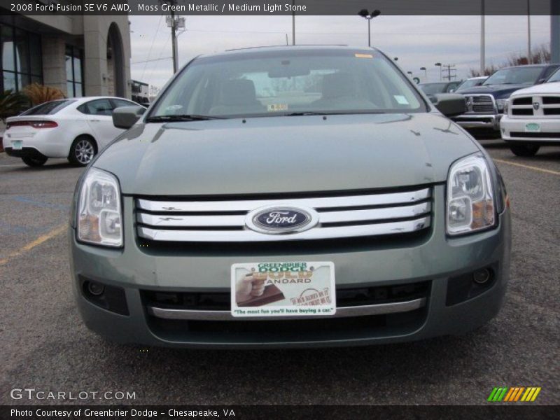 Moss Green Metallic / Medium Light Stone 2008 Ford Fusion SE V6 AWD