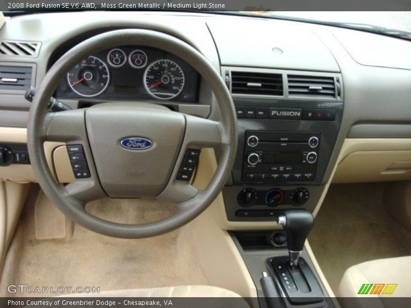 Moss Green Metallic / Medium Light Stone 2008 Ford Fusion SE V6 AWD