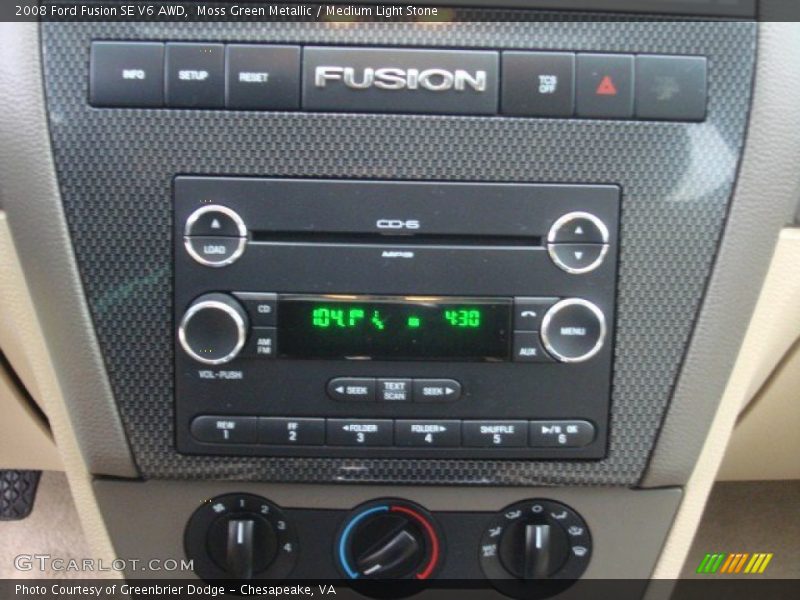Moss Green Metallic / Medium Light Stone 2008 Ford Fusion SE V6 AWD