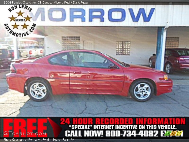 Victory Red / Dark Pewter 2004 Pontiac Grand Am GT Coupe