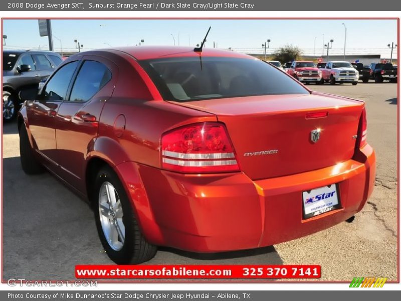 Sunburst Orange Pearl / Dark Slate Gray/Light Slate Gray 2008 Dodge Avenger SXT