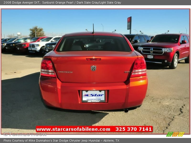 Sunburst Orange Pearl / Dark Slate Gray/Light Slate Gray 2008 Dodge Avenger SXT