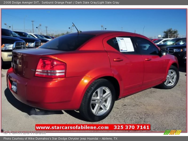 Sunburst Orange Pearl / Dark Slate Gray/Light Slate Gray 2008 Dodge Avenger SXT