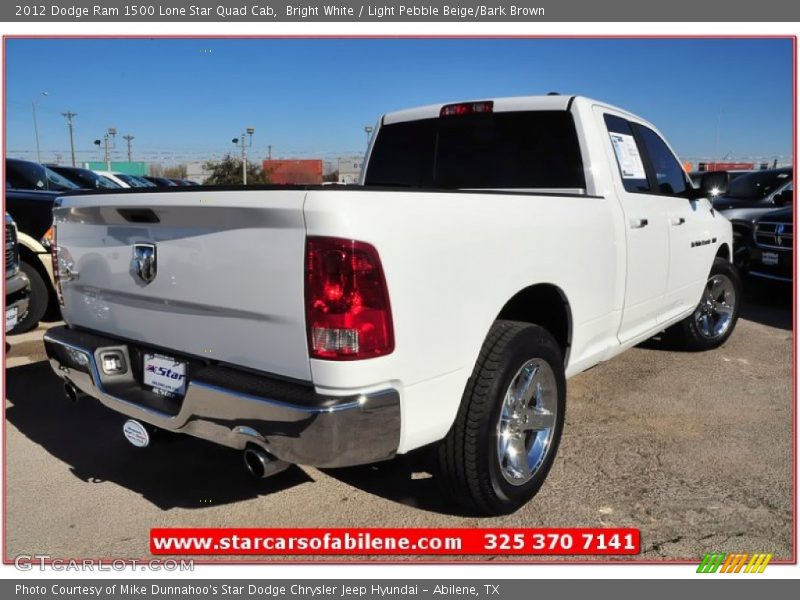 Bright White / Light Pebble Beige/Bark Brown 2012 Dodge Ram 1500 Lone Star Quad Cab