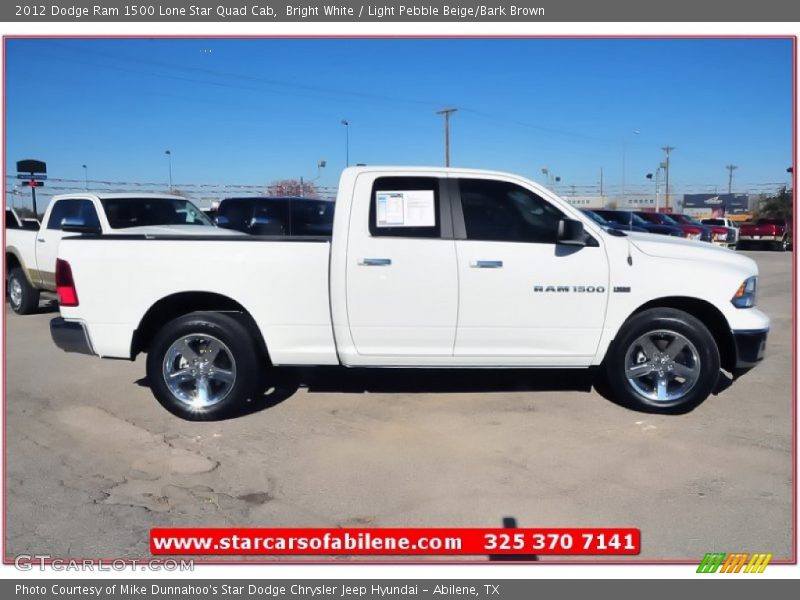 Bright White / Light Pebble Beige/Bark Brown 2012 Dodge Ram 1500 Lone Star Quad Cab