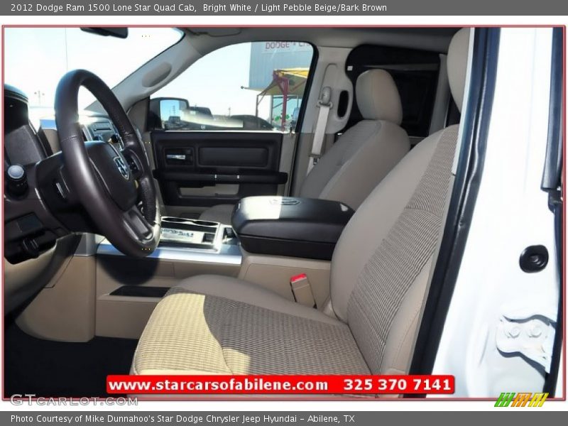 Bright White / Light Pebble Beige/Bark Brown 2012 Dodge Ram 1500 Lone Star Quad Cab