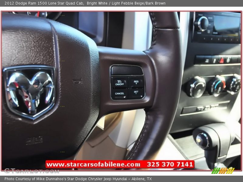 Bright White / Light Pebble Beige/Bark Brown 2012 Dodge Ram 1500 Lone Star Quad Cab