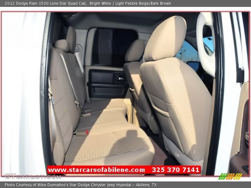 Bright White / Light Pebble Beige/Bark Brown 2012 Dodge Ram 1500 Lone Star Quad Cab