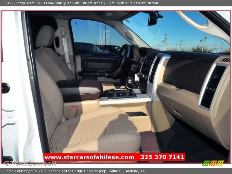 Bright White / Light Pebble Beige/Bark Brown 2012 Dodge Ram 1500 Lone Star Quad Cab