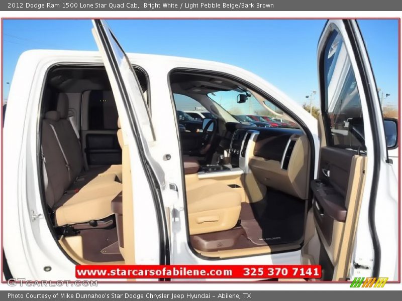 Bright White / Light Pebble Beige/Bark Brown 2012 Dodge Ram 1500 Lone Star Quad Cab