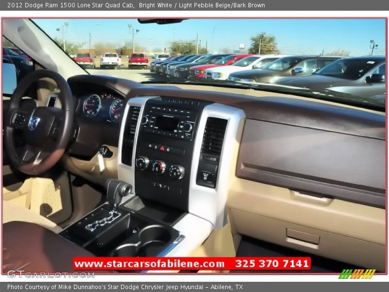 Bright White / Light Pebble Beige/Bark Brown 2012 Dodge Ram 1500 Lone Star Quad Cab