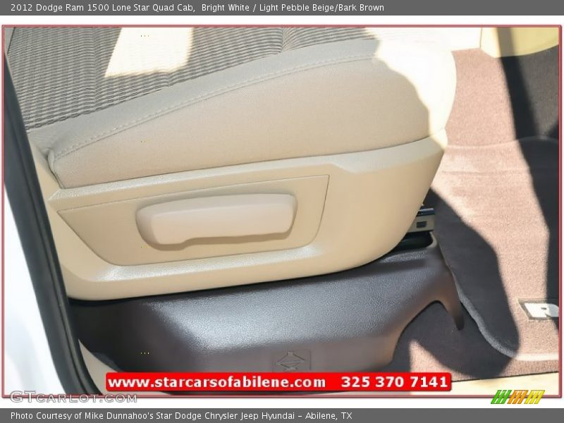 Bright White / Light Pebble Beige/Bark Brown 2012 Dodge Ram 1500 Lone Star Quad Cab