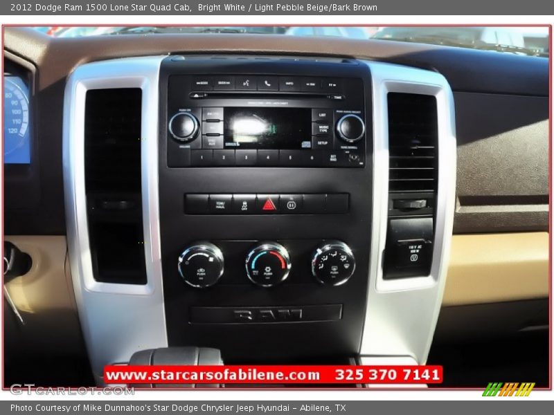 Bright White / Light Pebble Beige/Bark Brown 2012 Dodge Ram 1500 Lone Star Quad Cab