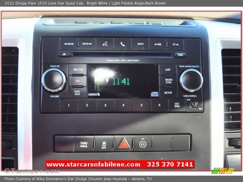 Bright White / Light Pebble Beige/Bark Brown 2012 Dodge Ram 1500 Lone Star Quad Cab