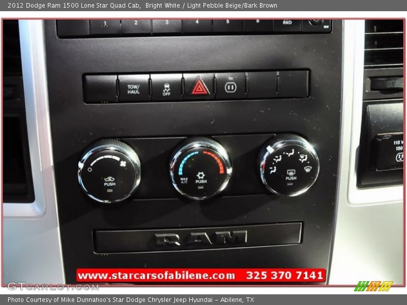 Bright White / Light Pebble Beige/Bark Brown 2012 Dodge Ram 1500 Lone Star Quad Cab