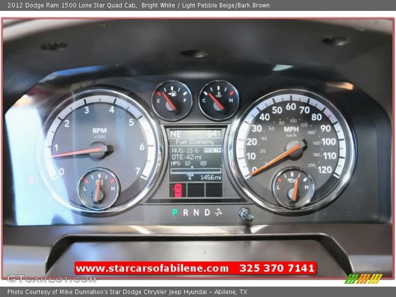 Bright White / Light Pebble Beige/Bark Brown 2012 Dodge Ram 1500 Lone Star Quad Cab